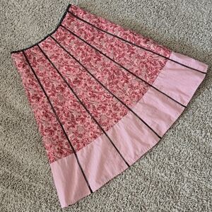 Beth Bowley Pink and Black Floral Skirt
